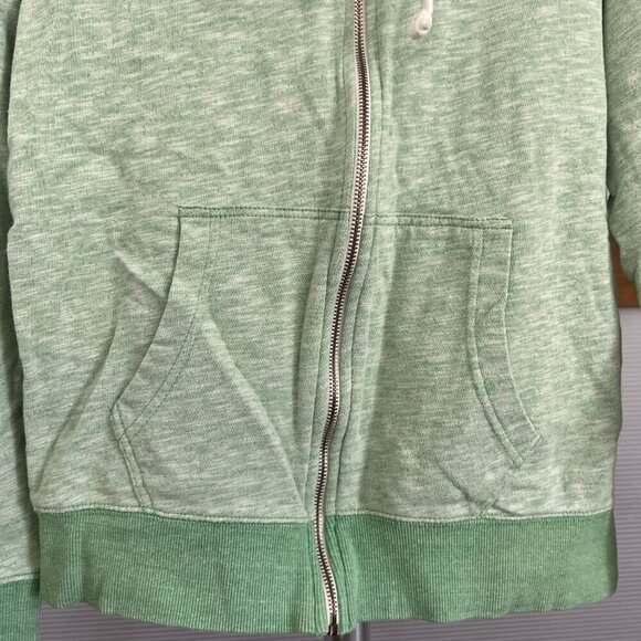 PULL & BEAR Heather Green White Zip Up Hoodie Sweat Jacket Sz L - Picture 3 of 13